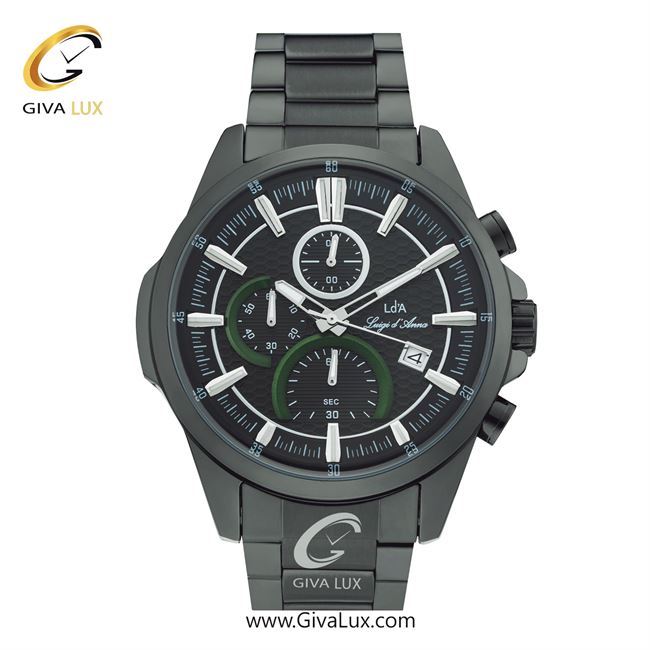 ساعت مچی اورجینال مردانه LdA سه موتوره کرنوگراف تیتانیوم | تیتانیوم| مشکی| کد رفرنس 2493